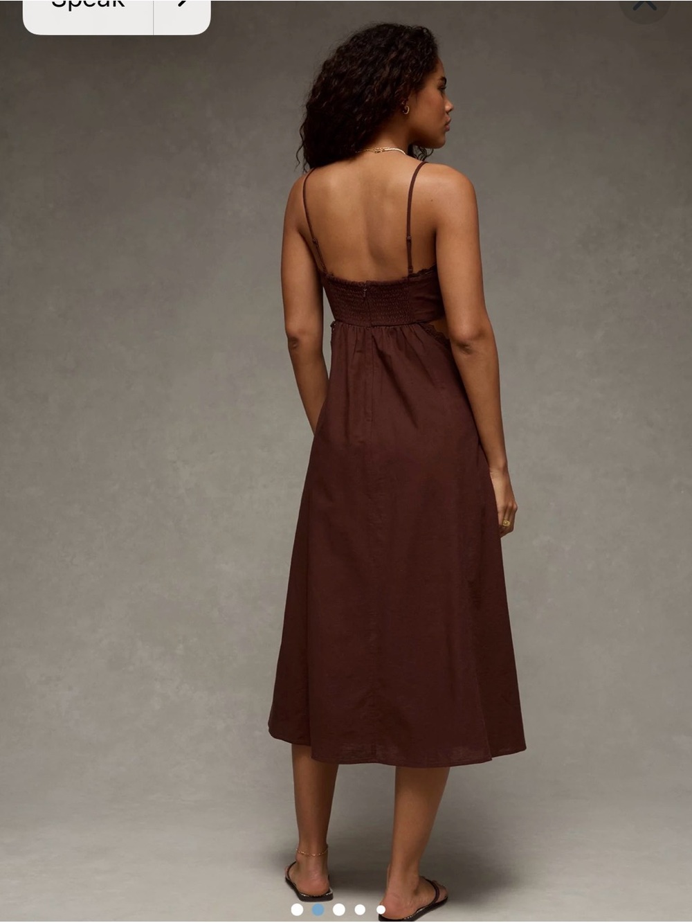 Babydoll Square Neck Cutout Midi Dress - Picture 2 of 6